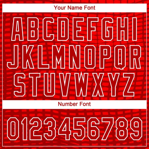 Custom Red Red-White 3D Pattern Design Authentic Baseball Jersey