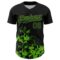 Custom Black Grass Green Splatter Authentic Baseball Jersey