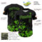 Custom Black Grass Green Splatter Authentic Baseball Jersey