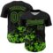 Custom Black Grass Green Splatter Authentic Baseball Jersey