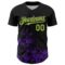 Custom Black Neon Green-Purple Splatter Authentic Baseball Jersey