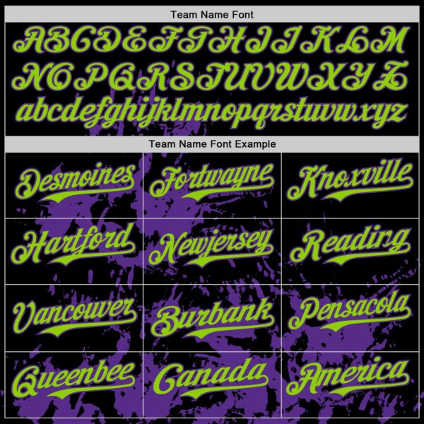 Custom Black Neon Green-Purple Splatter Authentic Baseball Jersey