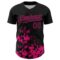 Custom Black Hot Pink Splatter Authentic Baseball Jersey