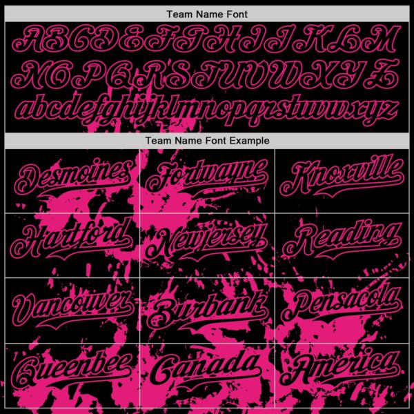 Custom Black Hot Pink Splatter Authentic Baseball Jersey