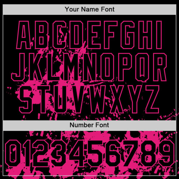 Custom Black Hot Pink Splatter Authentic Baseball Jersey