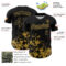 Custom Black Old Gold Splatter Authentic Baseball Jersey