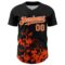 Custom Black Orange-White Splatter Authentic Baseball Jersey
