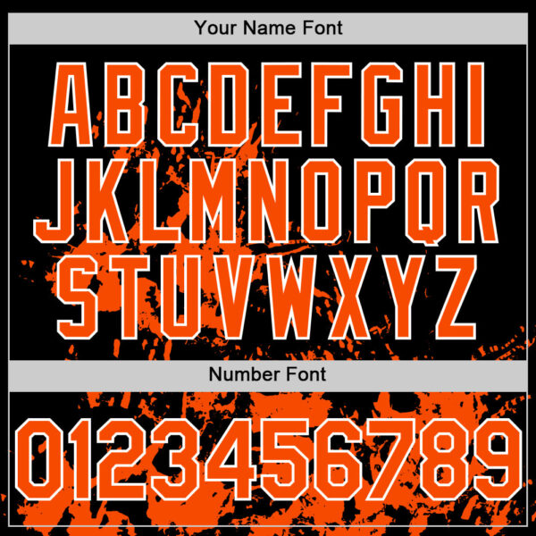 Custom Black Orange-White Splatter Authentic Baseball Jersey