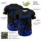 Custom Black Thunder Blue Splatter Authentic Baseball Jersey