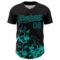 Custom Black Aqua Splatter Authentic Baseball Jersey