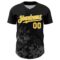 Custom Black Yellow White-Gray Splatter Authentic Baseball Jersey