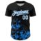 Custom Black White-Powder Blue Splatter Authentic Baseball Jersey
