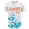 Custom White Orange-Lakes Blue Splatter Authentic Baseball Jersey