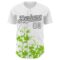 Custom White Black-Neon Green Splatter Authentic Baseball Jersey