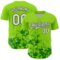 Custom Neon Green White Black-Green Splatter Authentic Baseball Jersey