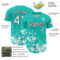 Custom Aqua White-Black Splatter Authentic Baseball Jersey