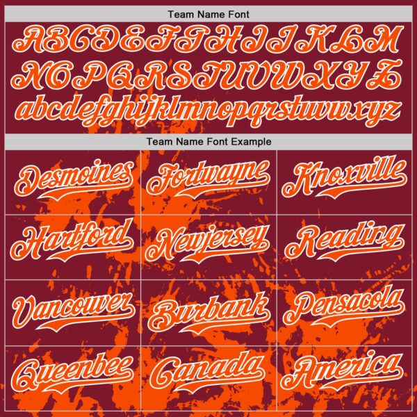 Custom Crimson Orange-White Splatter Authentic Baseball Jersey