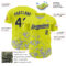 Custom Neon Yellow Black-Gray Splatter Authentic Baseball Jersey