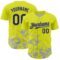 Custom Neon Yellow Black-Gray Splatter Authentic Baseball Jersey