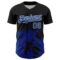 Custom Black Royal-White Abstract Splatter Grunge Authentic Baseball Jersey