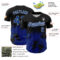Custom Black Royal-White Abstract Splatter Grunge Authentic Baseball Jersey