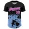 Custom Black Pink-Light Blue Abstract Splatter Grunge Authentic Baseball Jersey