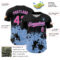 Custom Black Pink-Light Blue Abstract Splatter Grunge Authentic Baseball Jersey