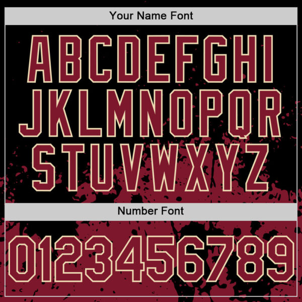 Custom Black Crimson-Cream Abstract Splatter Grunge Authentic Baseball Jersey