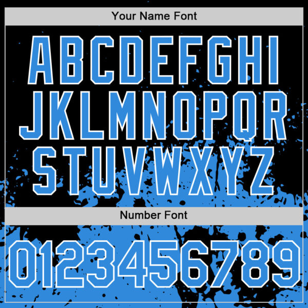 Custom Black Powder Blue-White Abstract Splatter Grunge Authentic Baseball Jersey