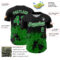 Custom Black Grass Green-White Abstract Splatter Grunge Authentic Baseball Jersey
