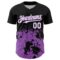 Custom Black White-Medium Purple Abstract Splatter Grunge Authentic Baseball Jersey