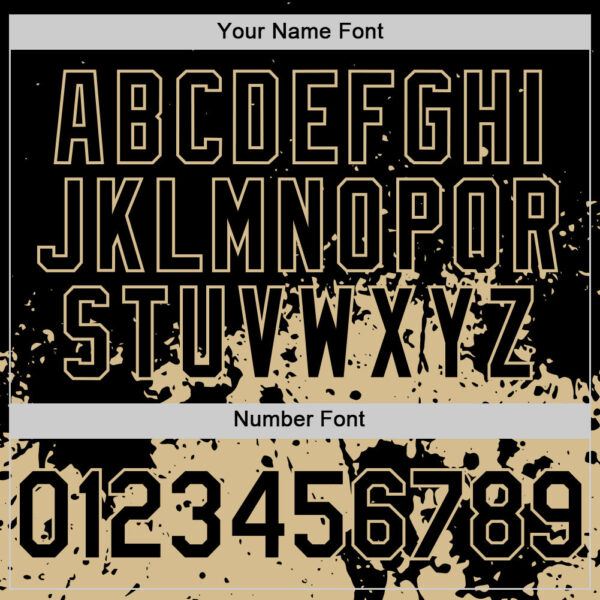 Custom Black Vegas Gold Abstract Splatter Grunge Authentic Baseball Jersey