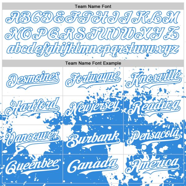 Custom White Powder Blue Abstract Splatter Grunge Authentic Baseball Jersey