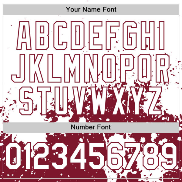 Custom White Crimson Abstract Splatter Grunge Authentic Baseball Jersey