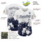 Custom White Navy Abstract Splatter Grunge Authentic Baseball Jersey