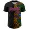 Custom Black Pink Grass Green-Gold Bowling Doodle Split Authentic Baseball Jersey