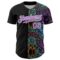 Custom Black Medium Purple White-Ice Blue Bowling Doodle Split Authentic Baseball Jersey