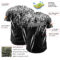 Custom Black White Distressed Scratch Brush Stroke Authentic Baseball Jersey