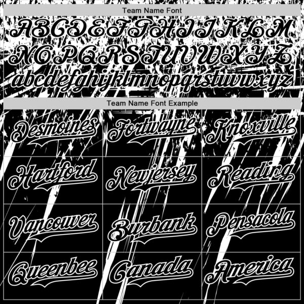 Custom Black White Distressed Scratch Brush Stroke Authentic Baseball Jersey