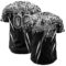 Custom Black White Distressed Scratch Brush Stroke Authentic Baseball Jersey