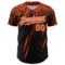 Custom Black Orange-White Distressed Scratch Brush Stroke Authentic Baseball Jersey