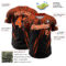 Custom Black Orange-White Distressed Scratch Brush Stroke Authentic Baseball Jersey