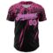 Custom Black Pink-Light Blue Distressed Scratch Brush Stroke Authentic Baseball Jersey