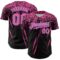 Custom Black Pink-Light Blue Distressed Scratch Brush Stroke Authentic Baseball Jersey