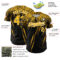 Custom Black Gold-White Distressed Scratch Brush Stroke Authentic Baseball Jersey