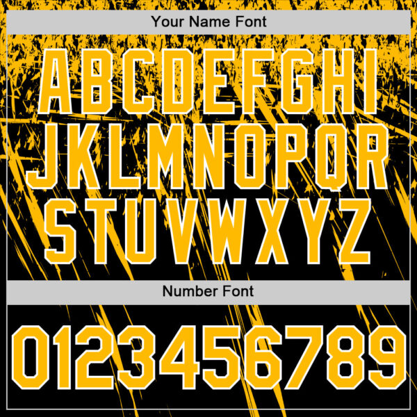 Custom Black Gold-White Distressed Scratch Brush Stroke Authentic Baseball Jersey
