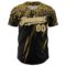 Custom Black Old Gold-White Distressed Scratch Brush Stroke Authentic Baseball Jersey