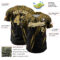 Custom Black Old Gold-White Distressed Scratch Brush Stroke Authentic Baseball Jersey