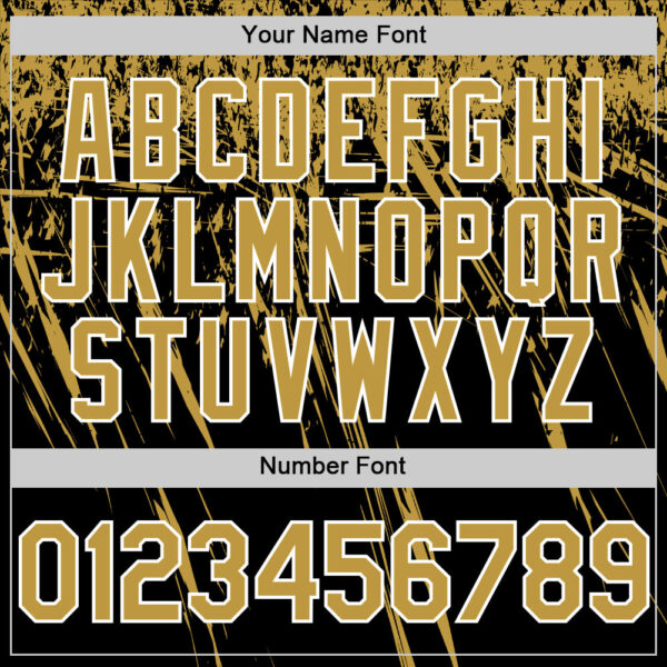 Custom Black Old Gold-White Distressed Scratch Brush Stroke Authentic Baseball Jersey