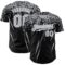 Custom Black Gray-White Distressed Scratch Brush Stroke Authentic Baseball Jersey